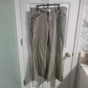 Vervet Women's Stretch Bell Bottom Jeans with Fringe Hem –size 20